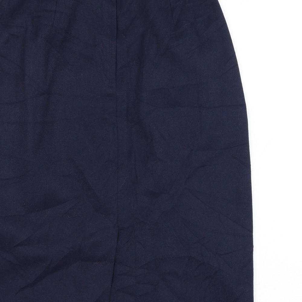 Preworn Womens Blue  Polyester A-Line Skirt Size 14   Zip