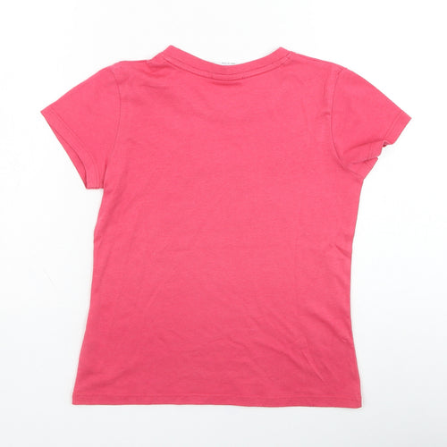 Canterbury Girls Pink  Cotton Basic T-Shirt Size 6 Years Round Neck Pullover