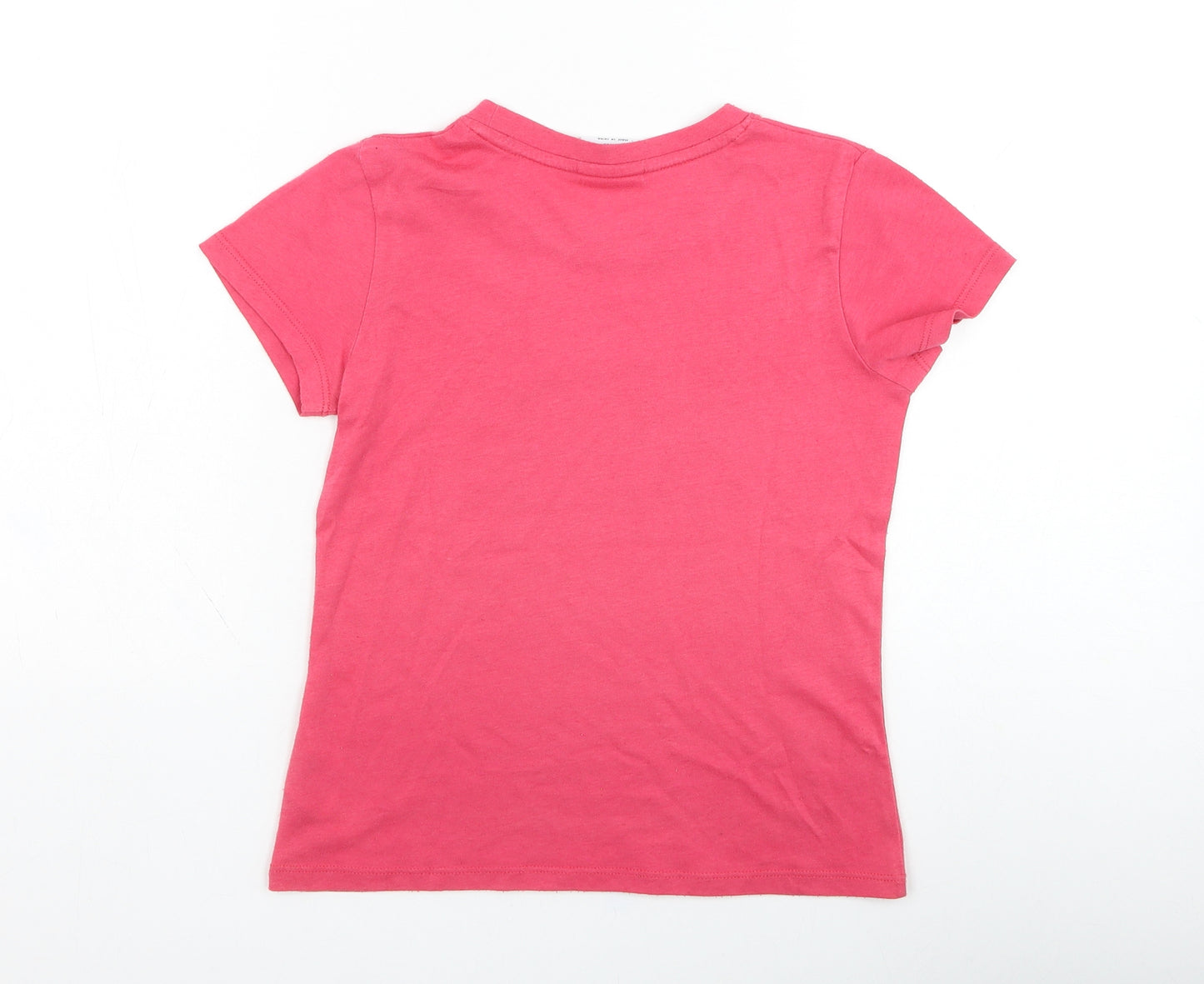 Canterbury Girls Pink  Cotton Basic T-Shirt Size 6 Years Round Neck Pullover