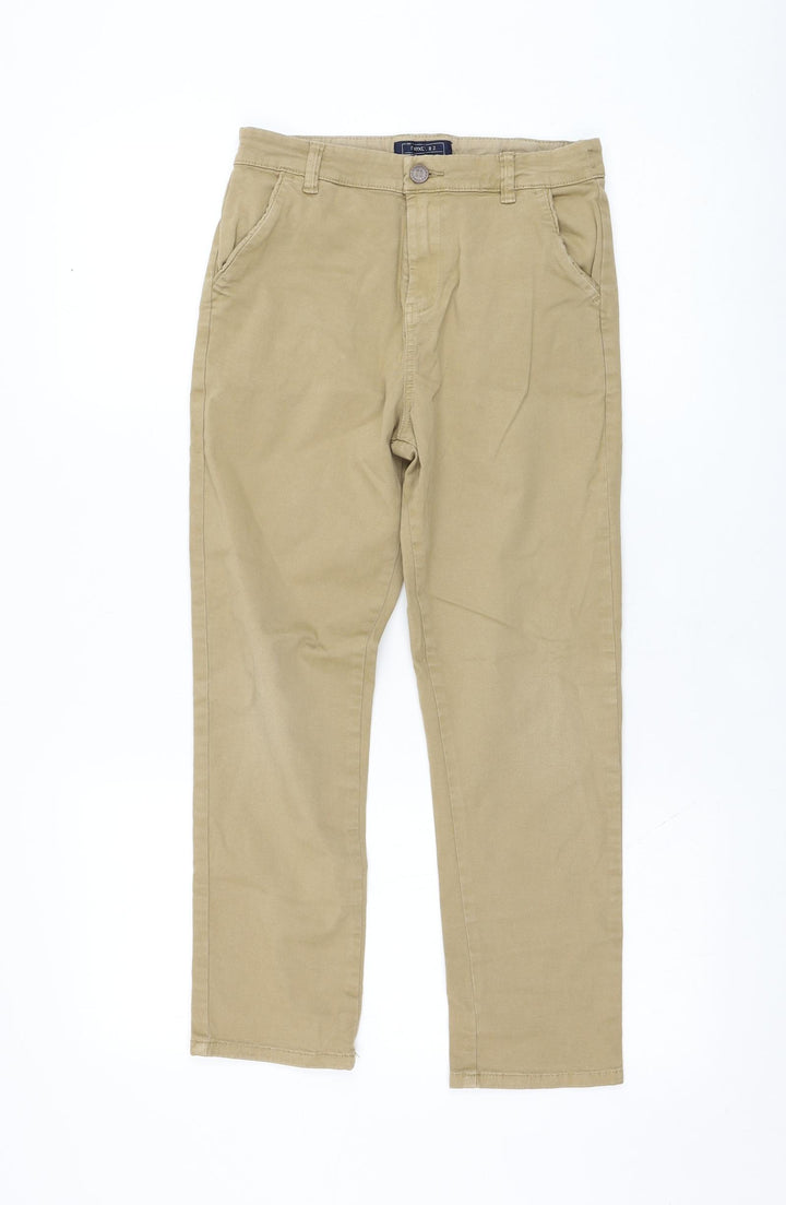 NEXT Boys Brown  Cotton Capri Jeans Size 9 Months  Regular Zip