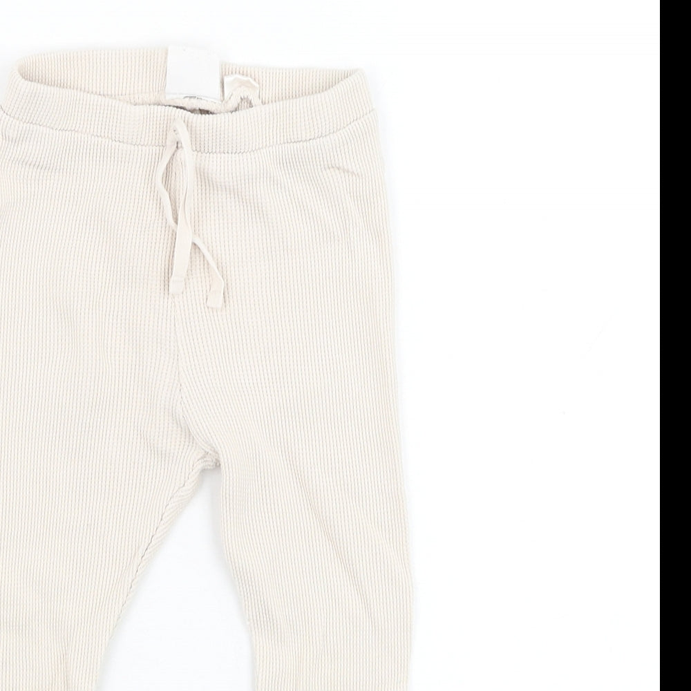 Zara Girls Beige  Polyester Jogger Trousers Size 18-24 Months  Pullover