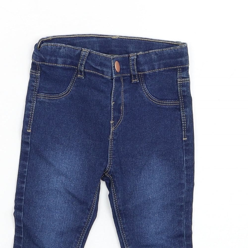 Primark Girls Blue  Cotton Capri Jeans Size 18-24 Months  Pullover