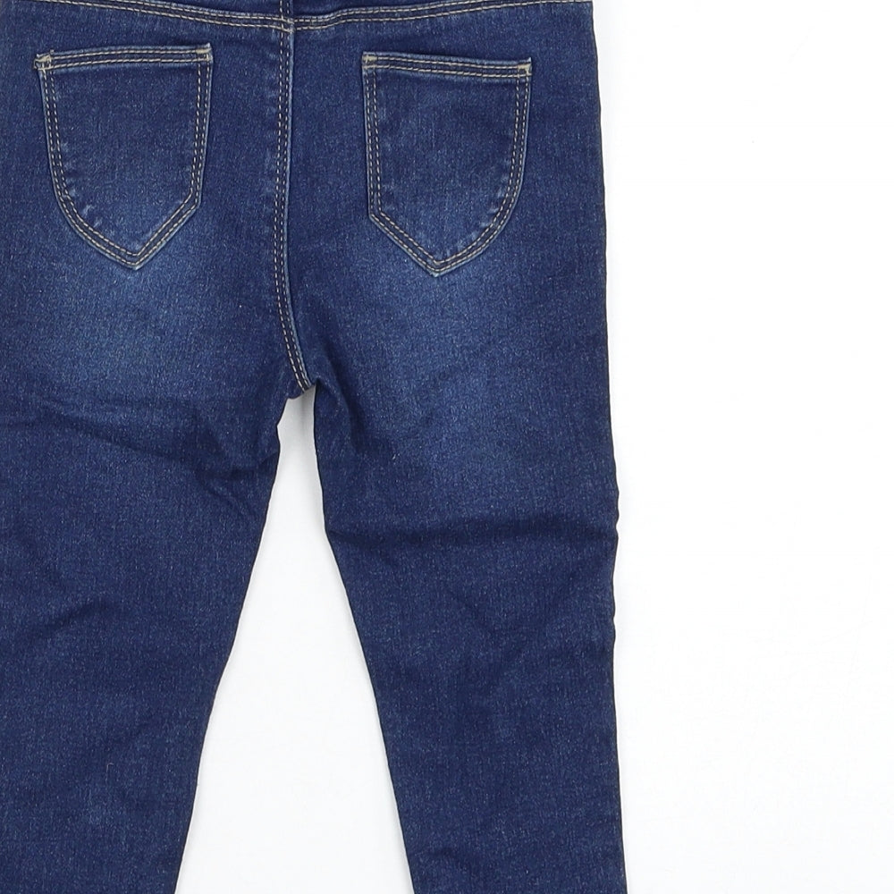 Primark Girls Blue  Cotton Capri Jeans Size 18-24 Months  Pullover
