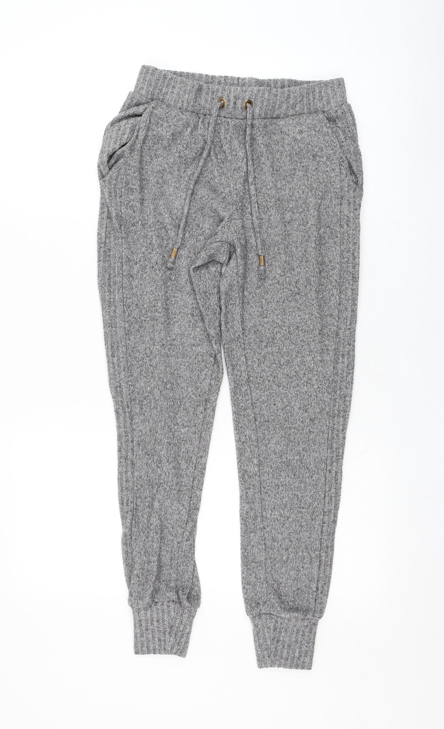 F&F Womens Grey  Polyester Jogger Trousers Size 6 L26 in Regular