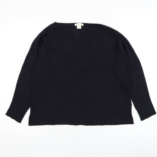 H&M Womens Blue Round Neck  Polyester Pullover Jumper Size XS