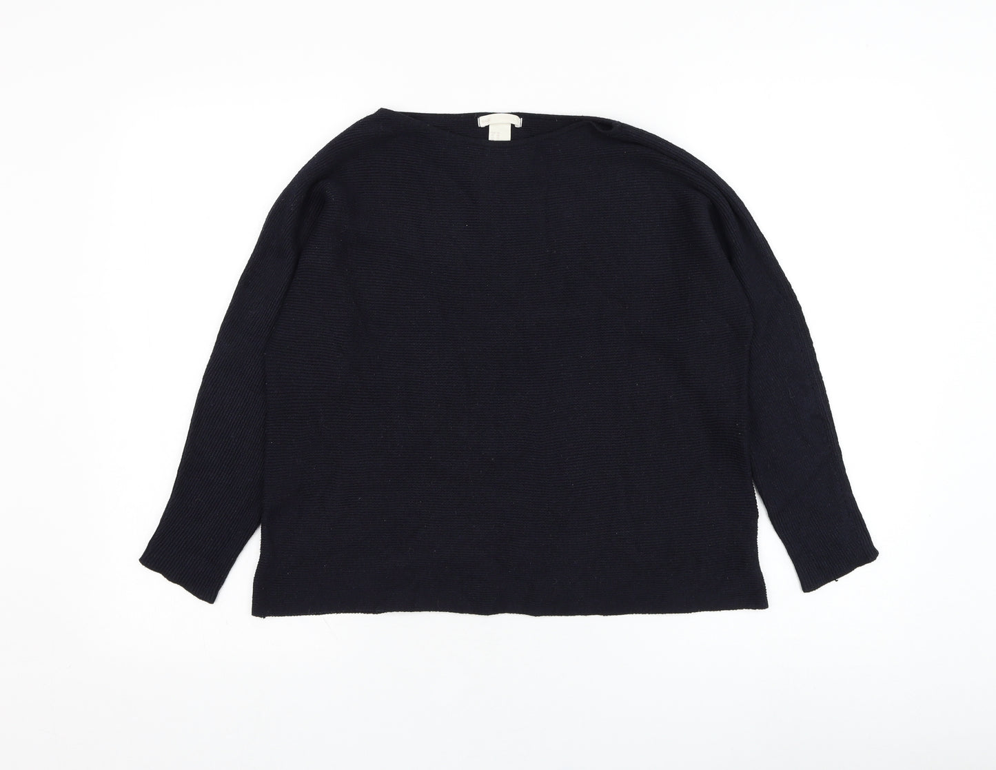 H&M Womens Blue Round Neck  Polyester Pullover Jumper Size XS