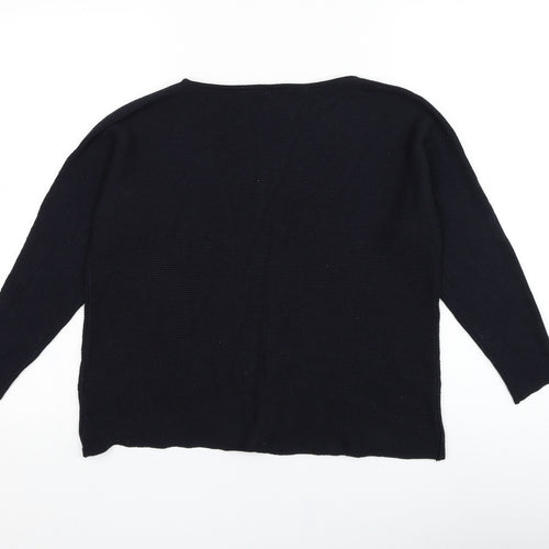 H&M Womens Blue Round Neck  Polyester Pullover Jumper Size XS