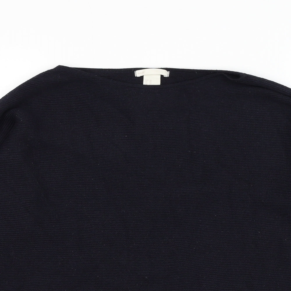 H&M Womens Blue Round Neck  Polyester Pullover Jumper Size XS
