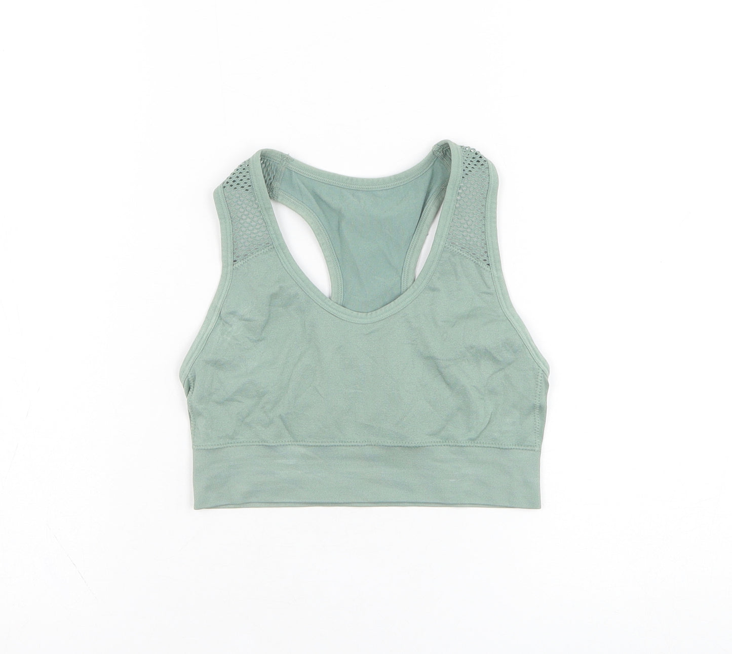 Dunnes Stores Womens Green  Polyamide Cropped Tank Size XS Round Neck Pullover - Sports bra