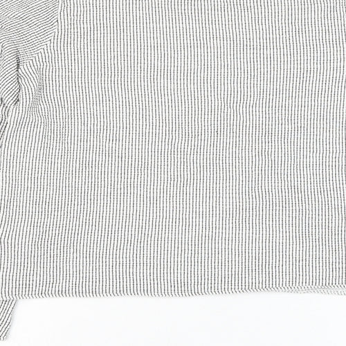 Zara Womens White Round Neck Check Viscose Pullover Jumper Size S