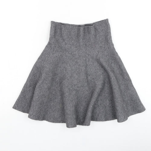 Zara Knit Womens Grey  Viscose Skater Skirt Size S