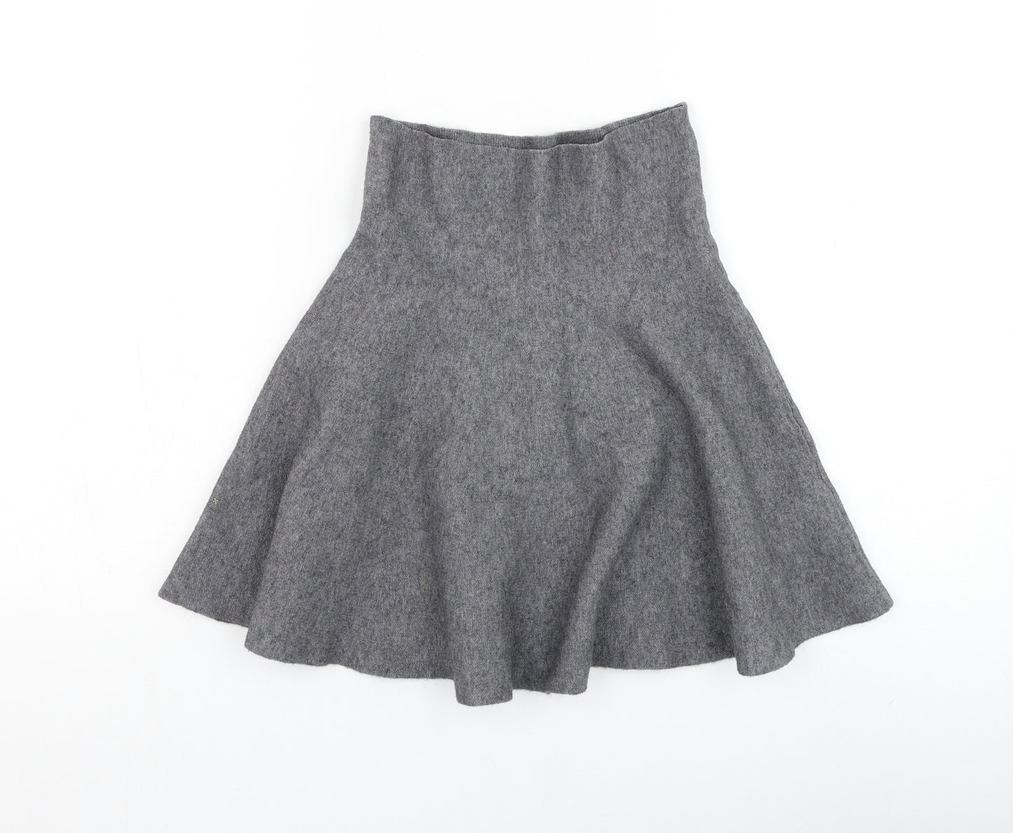 Zara Knit Womens Grey  Viscose Skater Skirt Size S