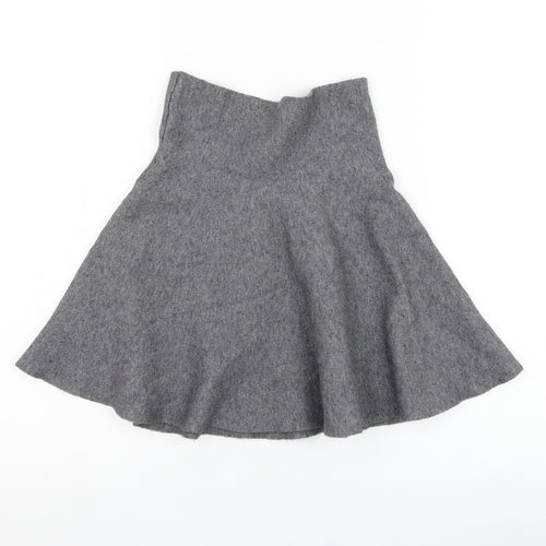 Zara Knit Womens Grey  Viscose Skater Skirt Size S