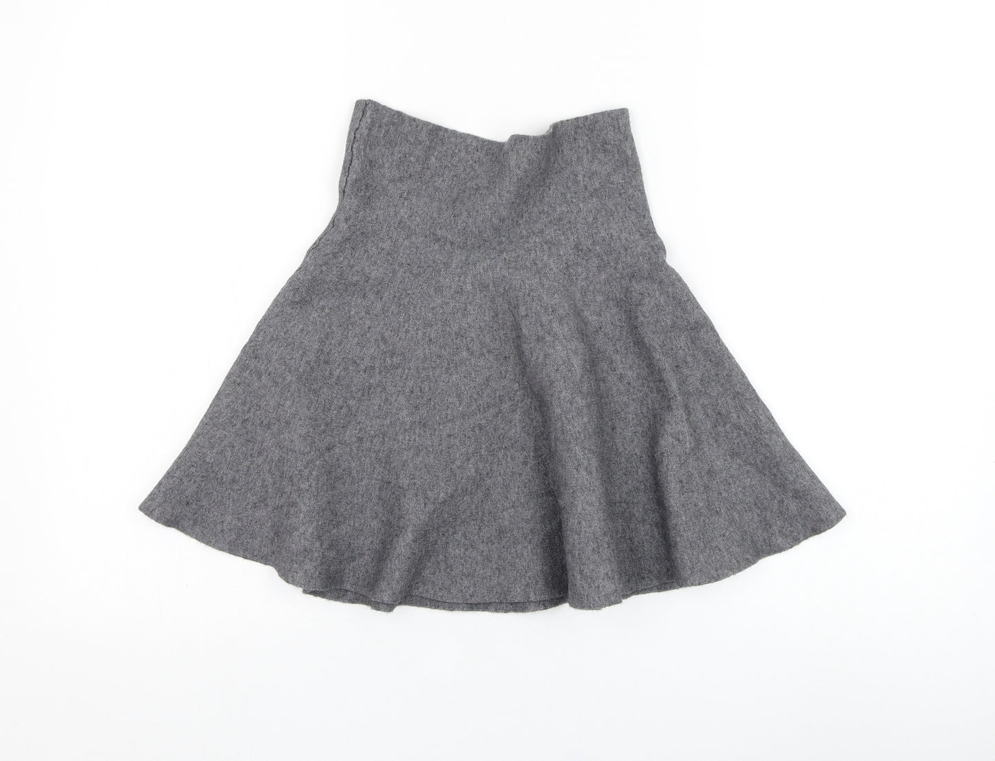 Zara Knit Womens Grey  Viscose Skater Skirt Size S