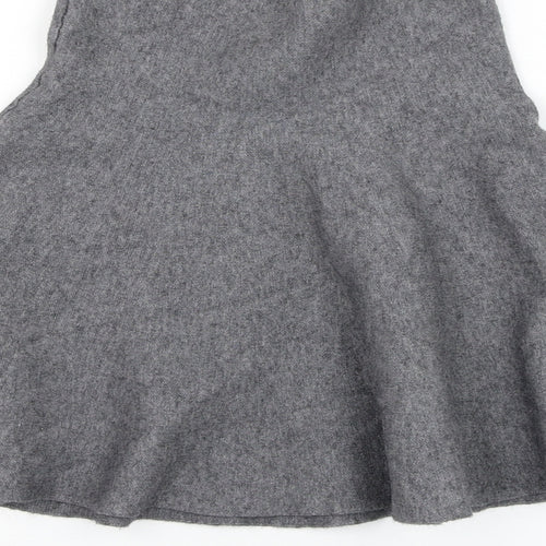 Zara Knit Womens Grey  Viscose Skater Skirt Size S