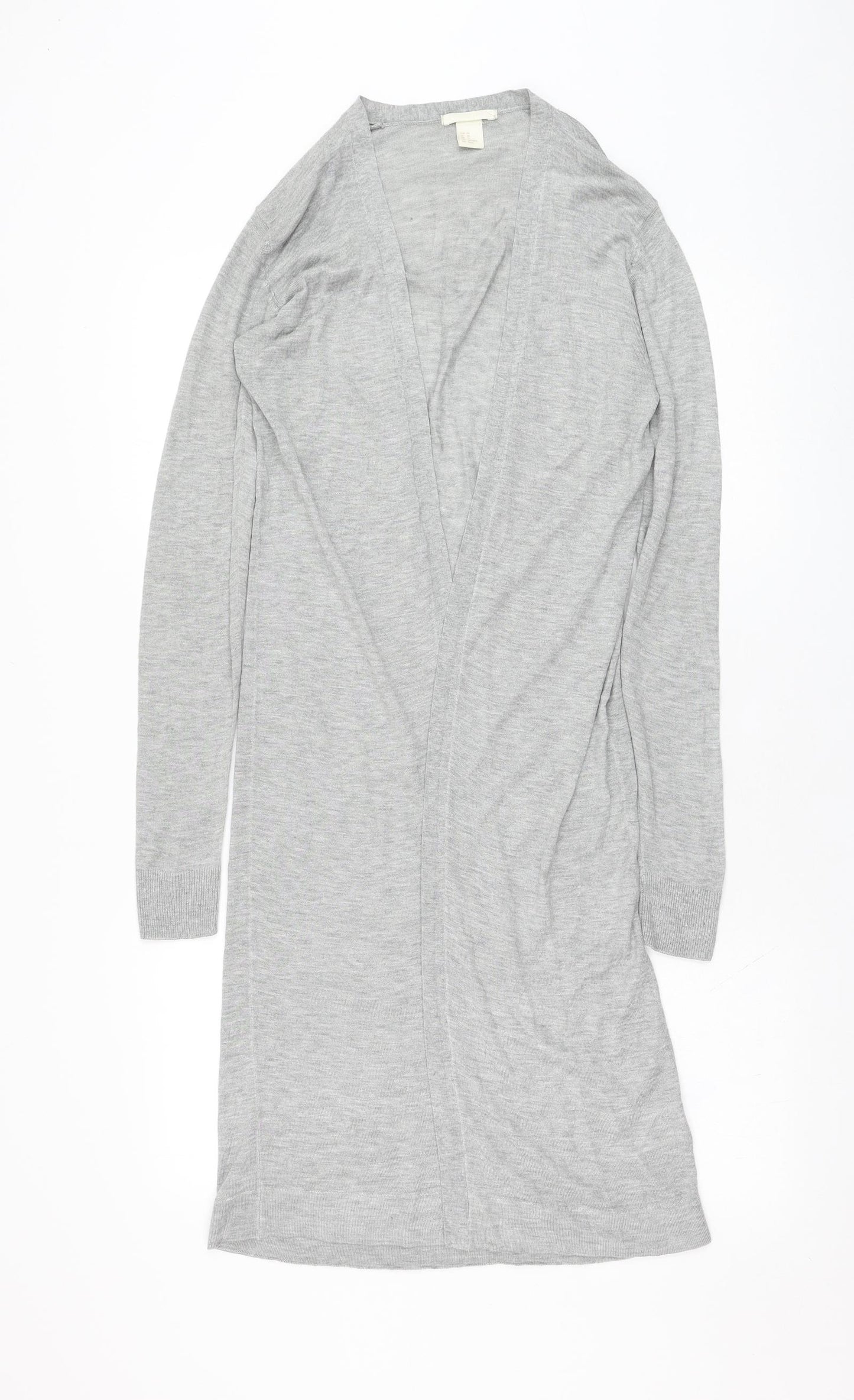 H&M Womens Grey Square Neck  Viscose Cardigan Jumper Size XS