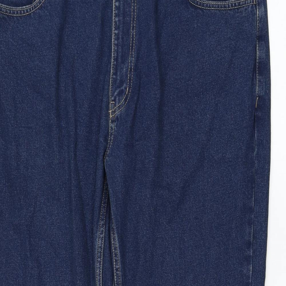 George Mens Blue  Cotton Straight Jeans Size 40 in L29 in Regular Zip