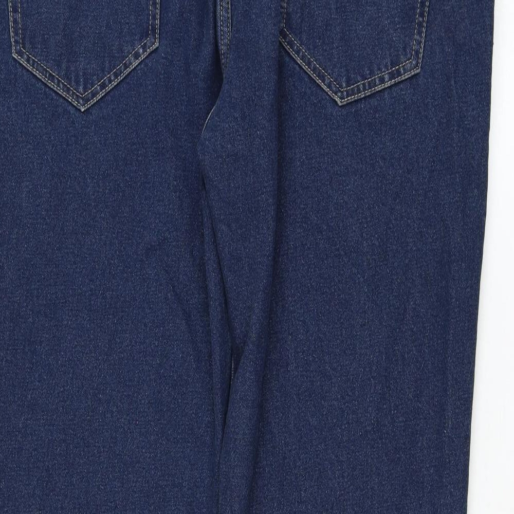 George Mens Blue  Cotton Straight Jeans Size 40 in L29 in Regular Zip