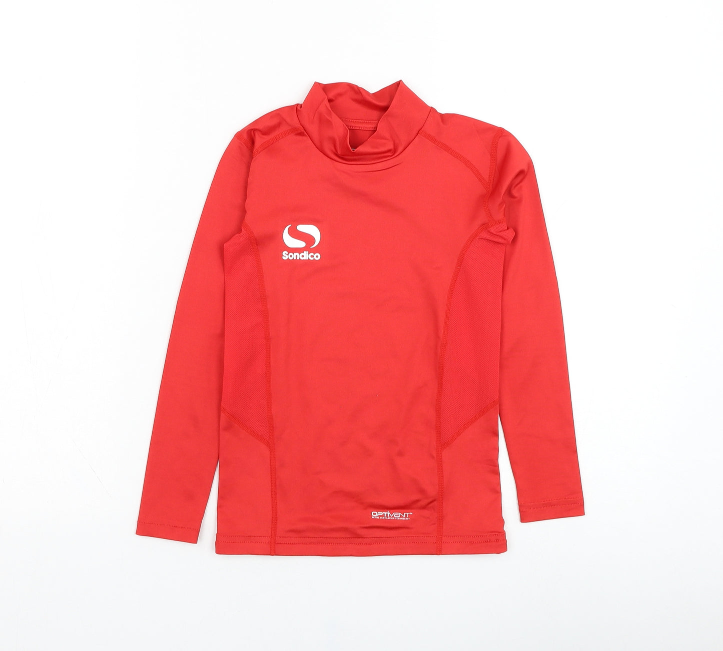 Sondico Boys Red  Polyester Basic T-Shirt Size 7-8 Years Round Neck Pullover