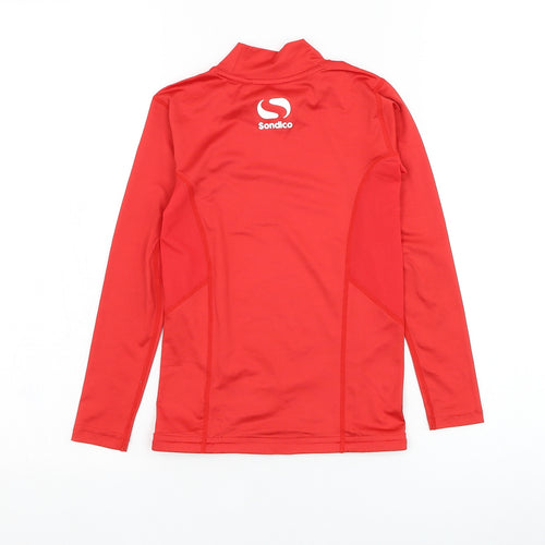 Sondico Boys Red  Polyester Basic T-Shirt Size 7-8 Years Round Neck Pullover