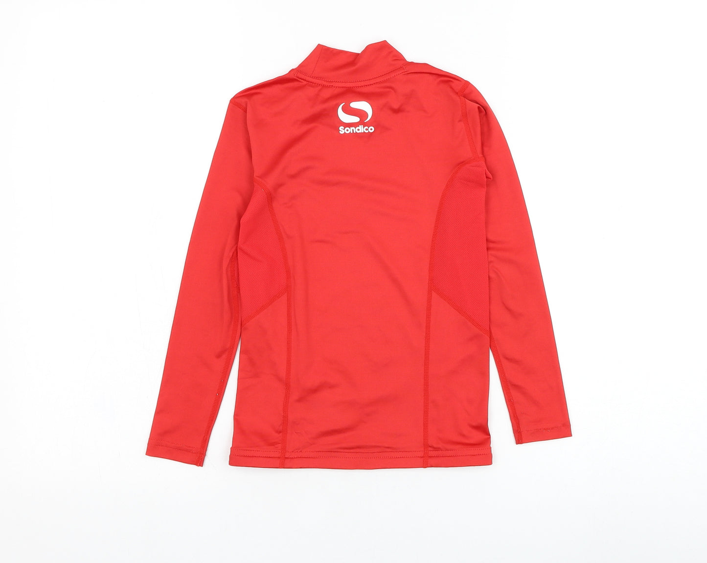 Sondico Boys Red  Polyester Basic T-Shirt Size 7-8 Years Round Neck Pullover
