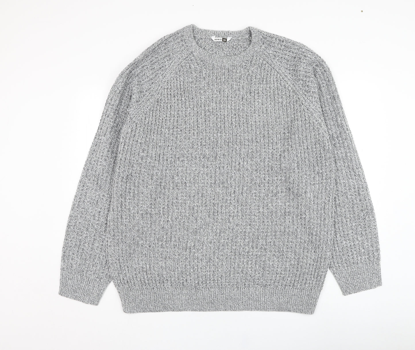 Pep&co Mens Grey Round Neck  Acrylic Pullover Jumper Size 2XL