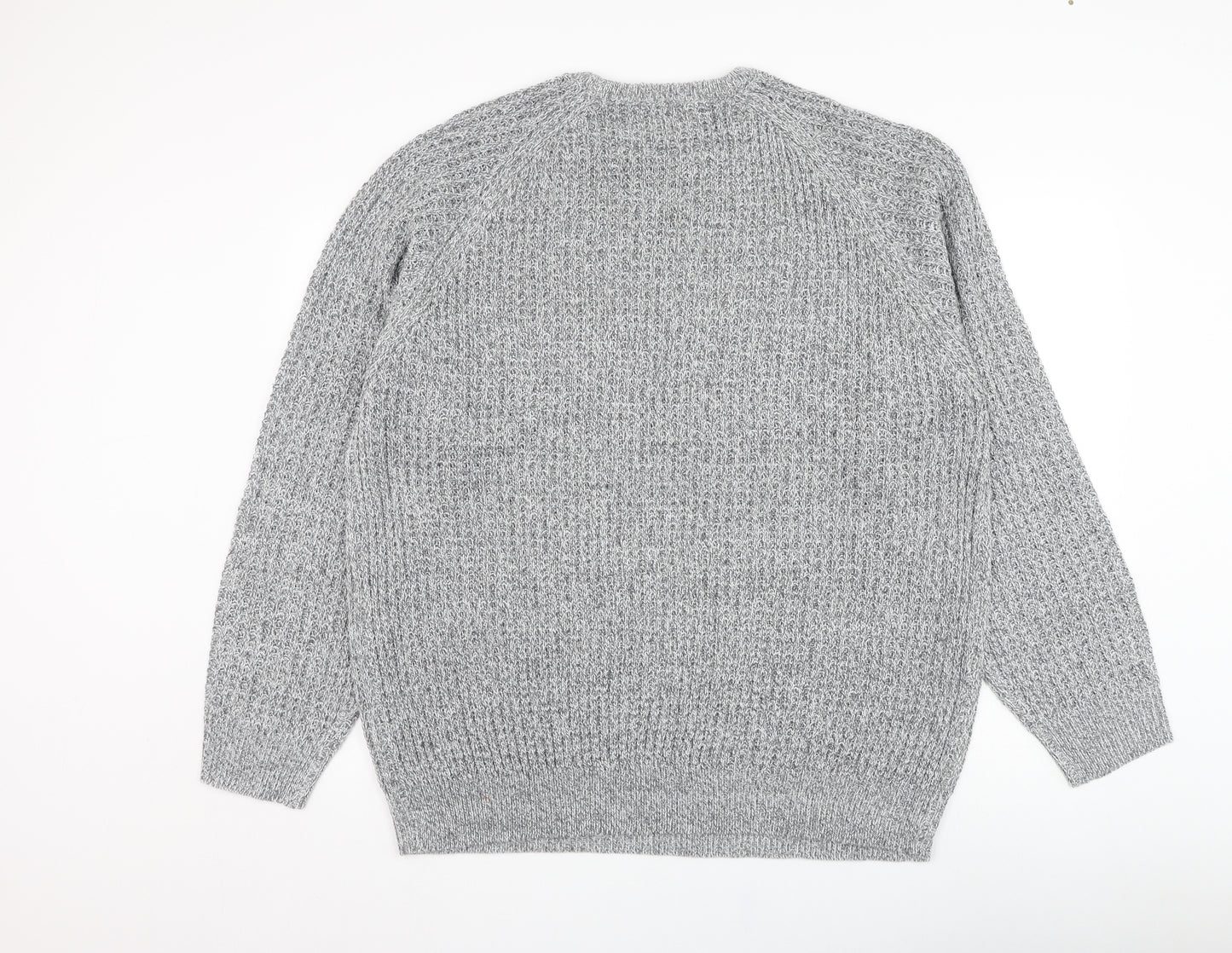 Pep&co Mens Grey Round Neck  Acrylic Pullover Jumper Size 2XL