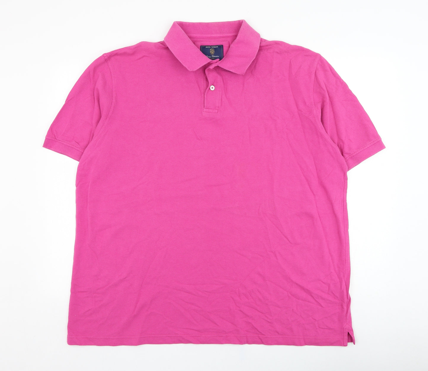 Brook Taverner Mens Pink  Cotton  Polo Size 2XL Collared Pullover