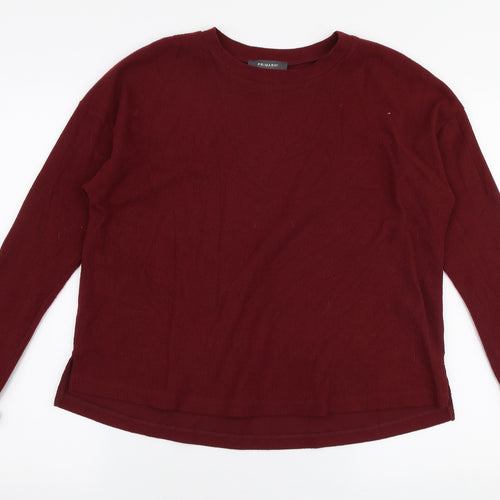 Primark Womens Red Round Neck  Polyester Pullover Jumper Size S