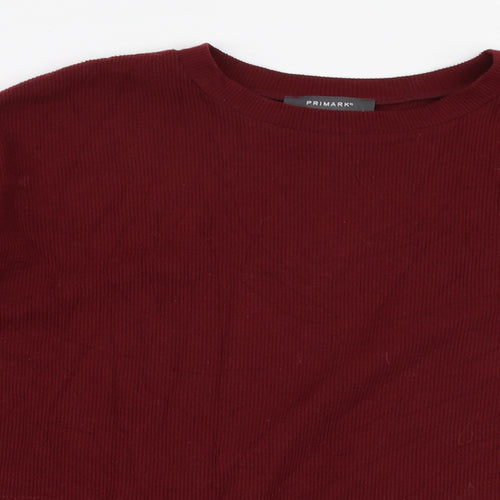 Primark Womens Red Round Neck  Polyester Pullover Jumper Size S