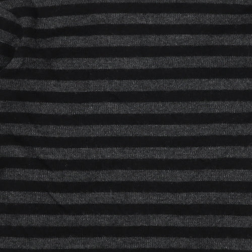 Zara Womens Grey Round Neck Striped Polyester Pullover Jumper Size M
