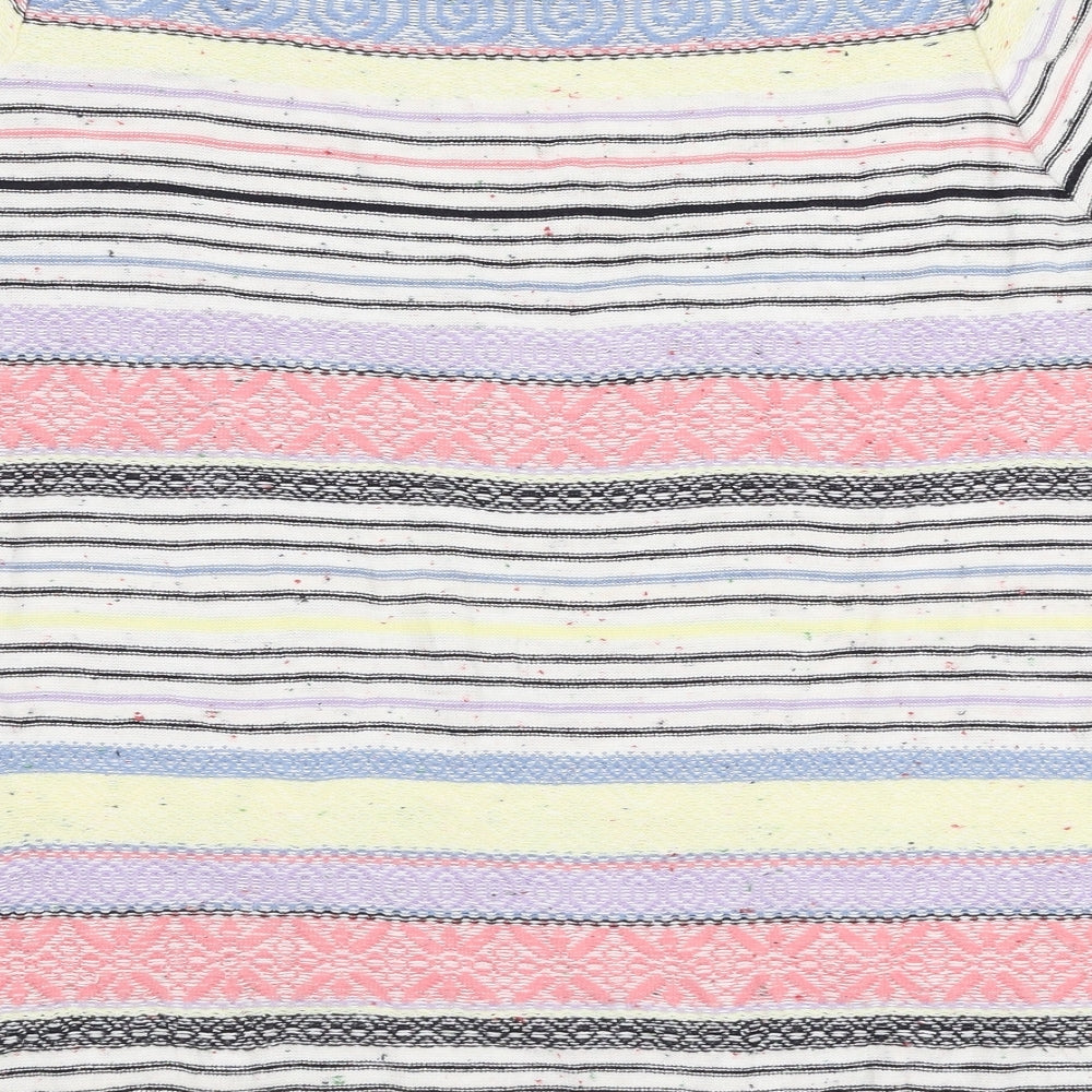 Per Una Womens Multicoloured Round Neck Striped Cotton Pullover Jumper Size 20