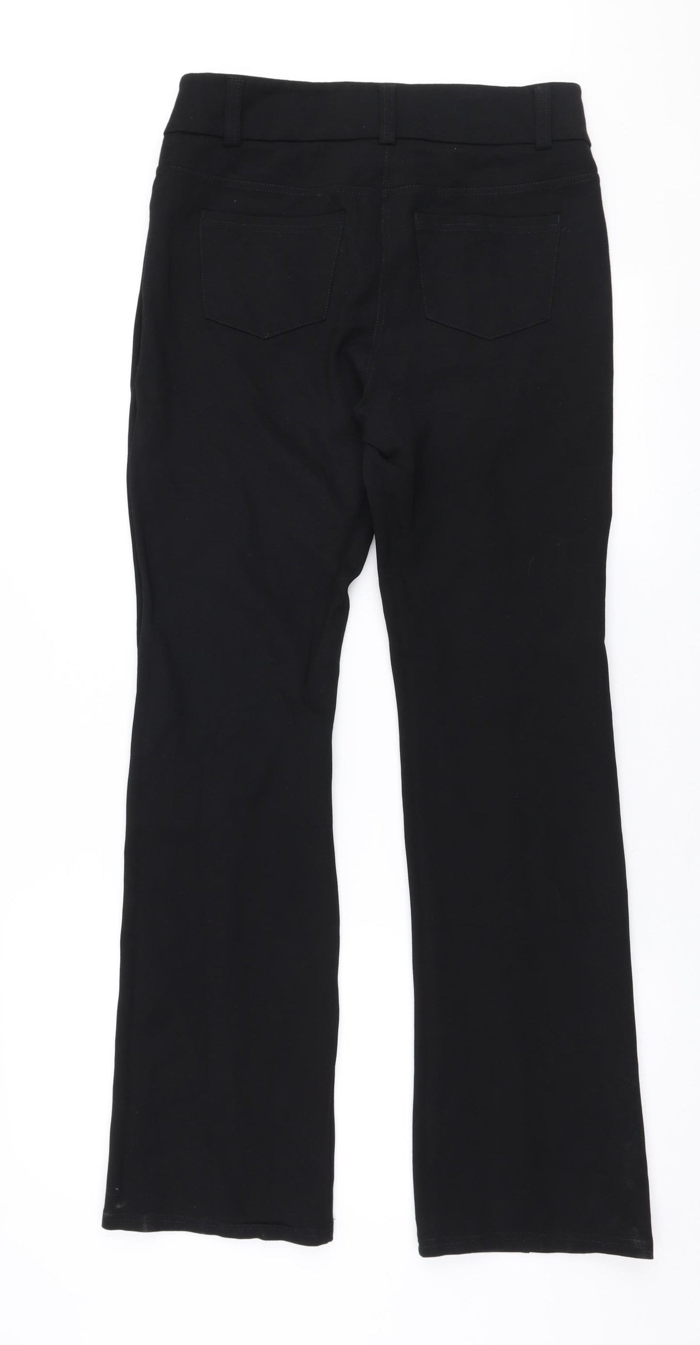 NEXT Womens Black  Viscose Trousers  Size 12 L31 in Regular Zip