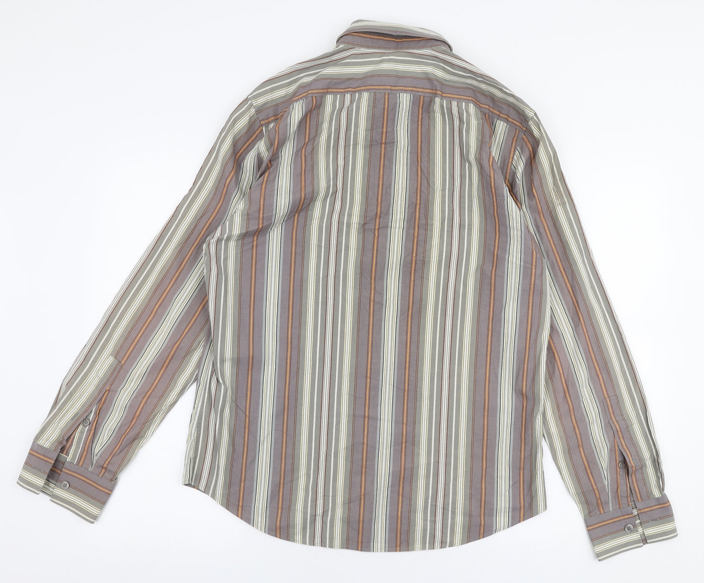 Club Monaco Mens Multicoloured Striped Cotton  Button-Up Size M Collared Button