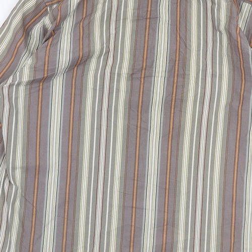 Club Monaco Mens Multicoloured Striped Cotton  Button-Up Size M Collared Button