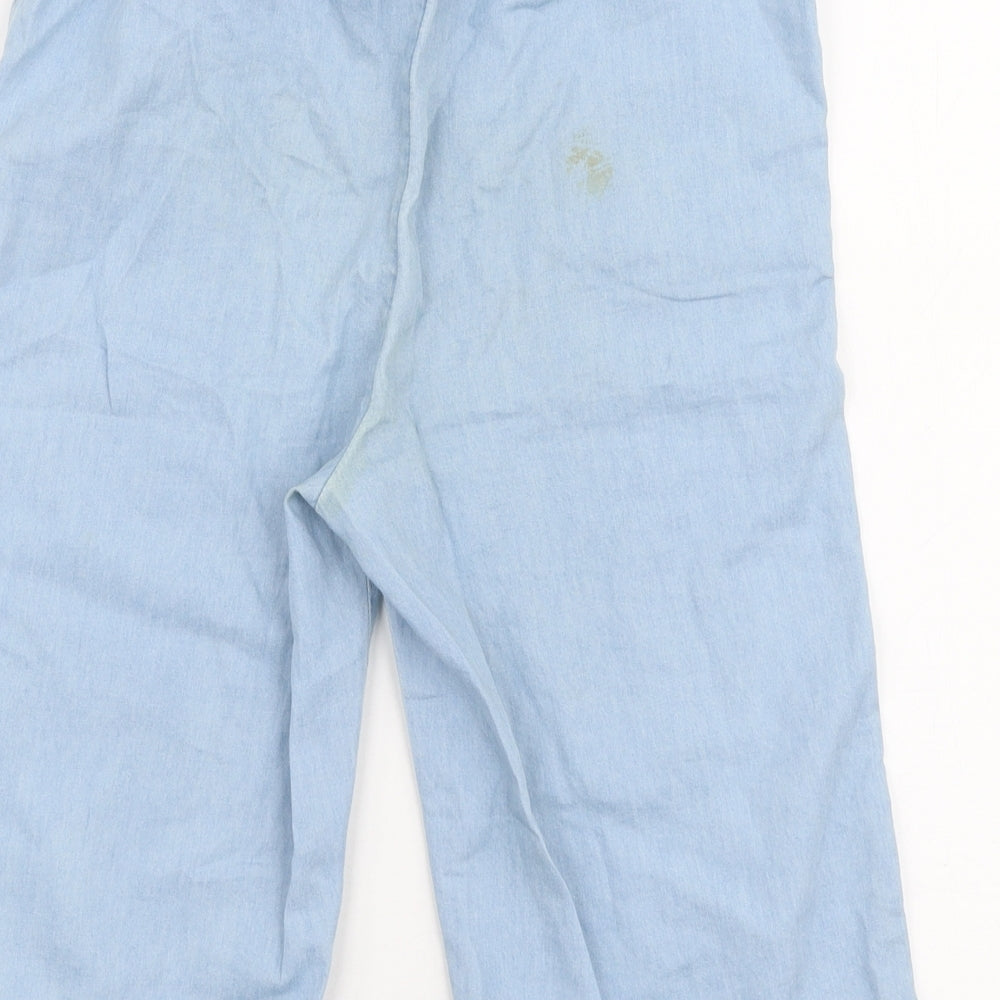 TU Girls Blue  100% Cotton Capri Trousers Size 9 Months  Regular Drawstring