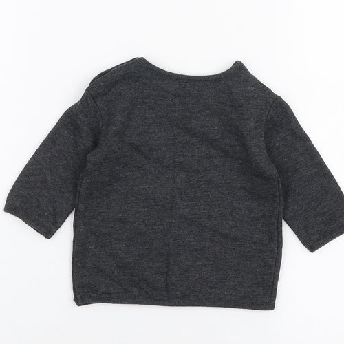 George Baby Grey  Cotton Jersey T-Shirt Size 0-3 Months Round Neck Snap - Daddy