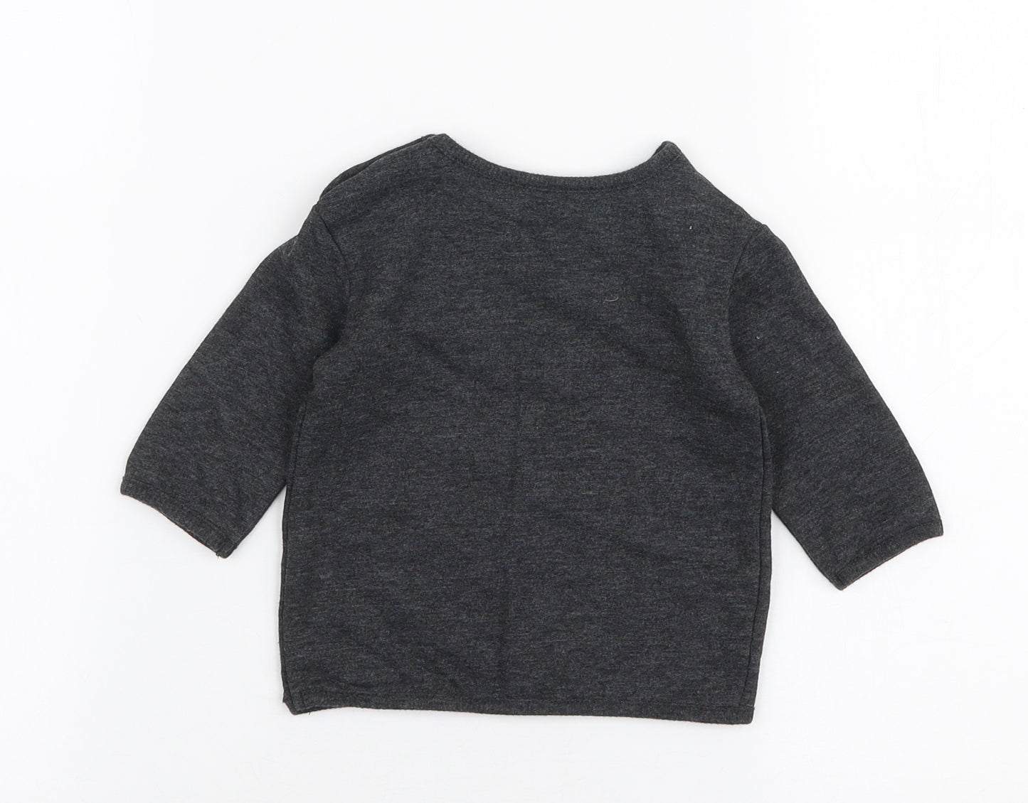George Baby Grey  Cotton Jersey T-Shirt Size 0-3 Months Round Neck Snap - Daddy