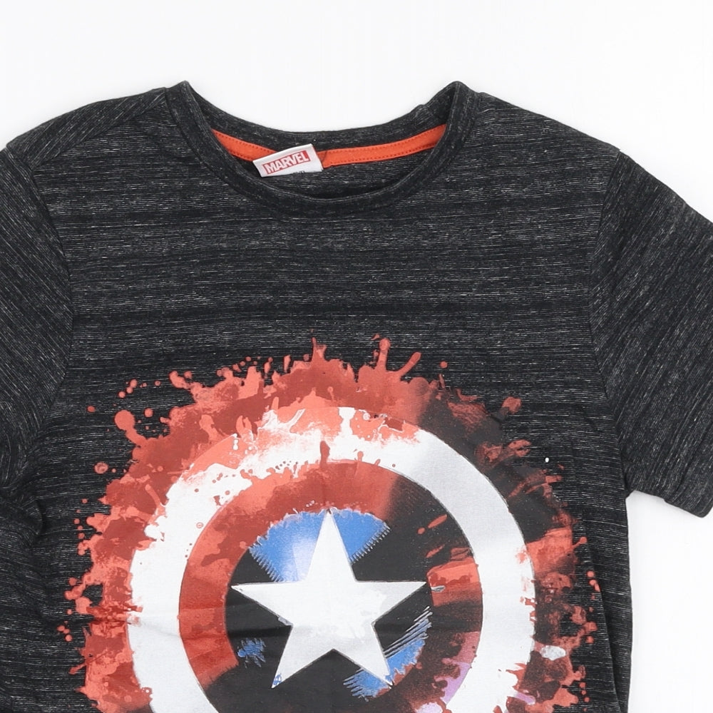F&F Boys Grey  Polyester Jersey T-Shirt Size 6-7 Years Round Neck Pullover - Marvel