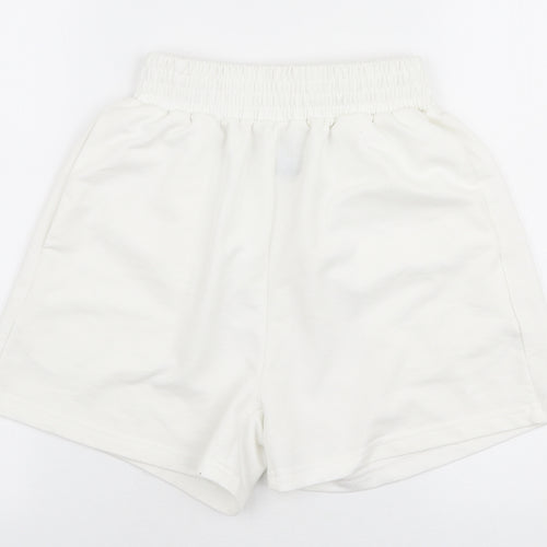 SheIn Womens White  Cotton Sweat Shorts Size XS L3 in Regular Pull On