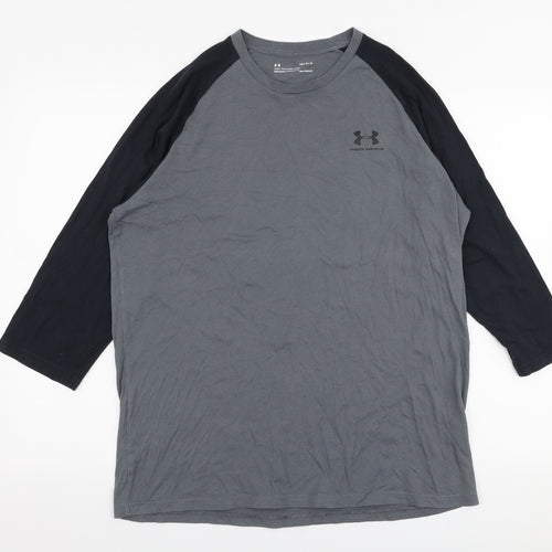 Under armour Mens Grey  Polyester  T-Shirt Size L Round Neck