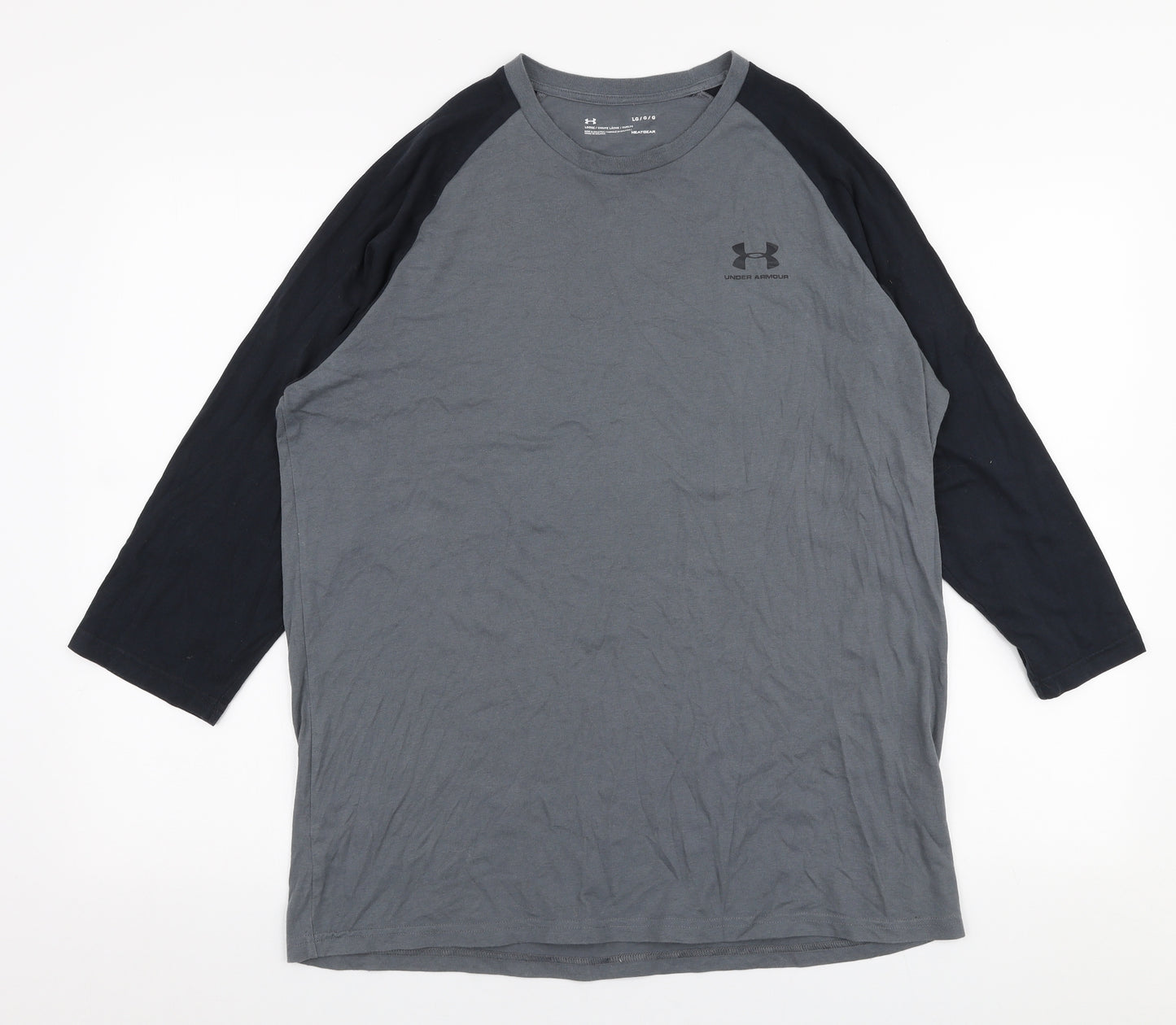 Under armour Mens Grey  Polyester  T-Shirt Size L Round Neck
