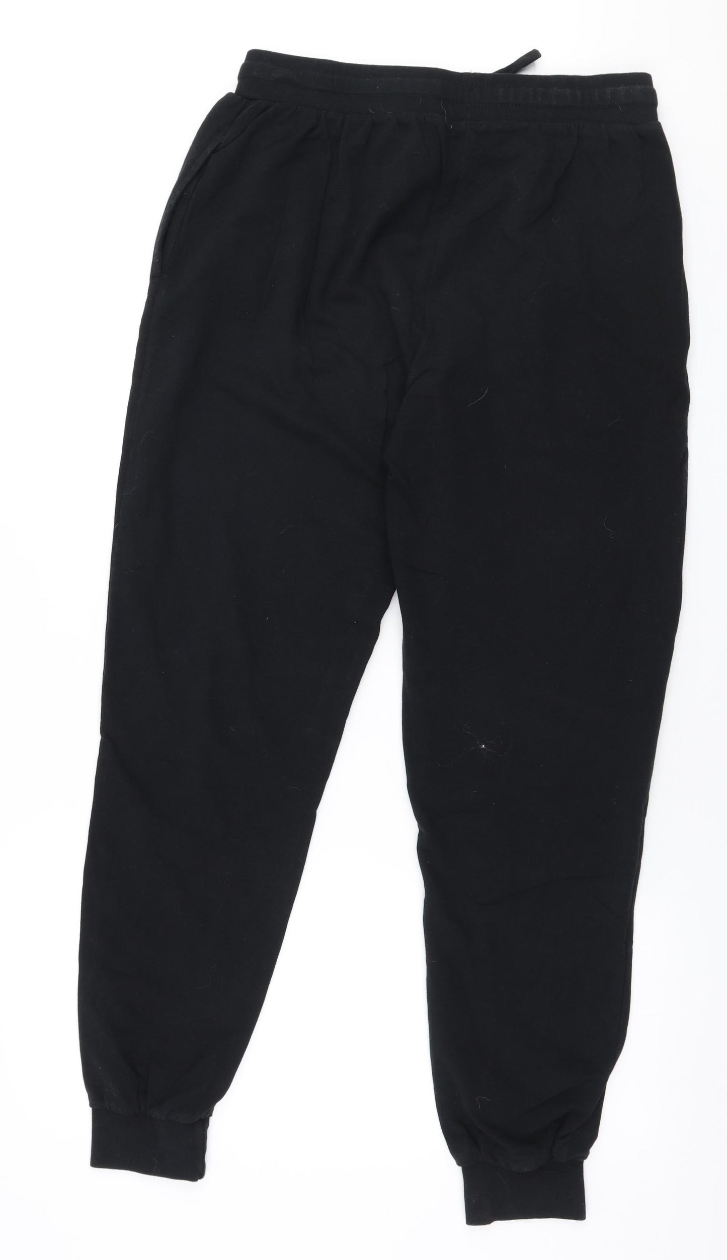 Jeff & Co Mens Black  Polyester Jogger Trousers Size M L30 in Slim Drawstring