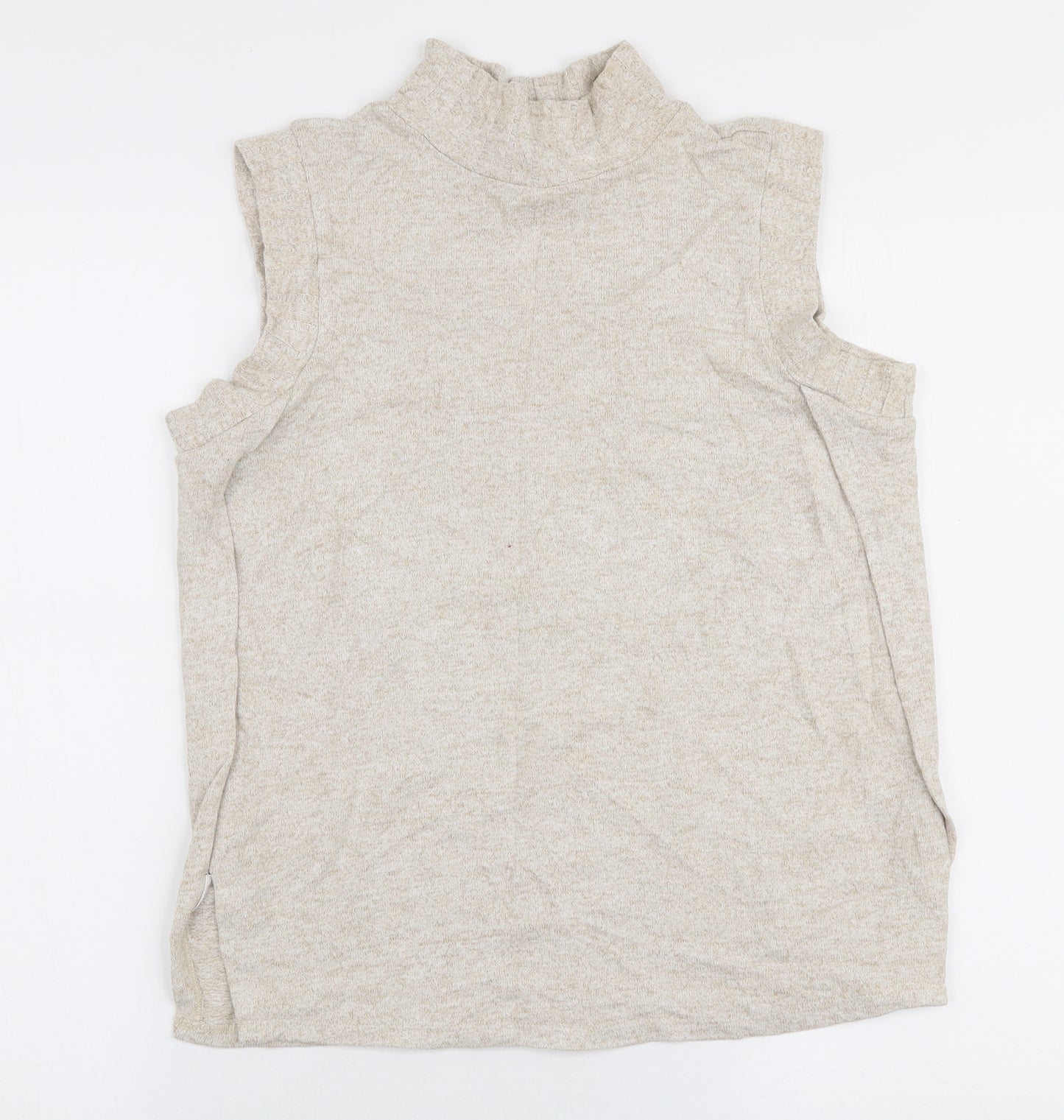 NEXT Womens Beige High Neck  Polyester Vest Jumper Size 10