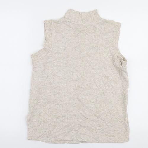 NEXT Womens Beige High Neck  Polyester Vest Jumper Size 10