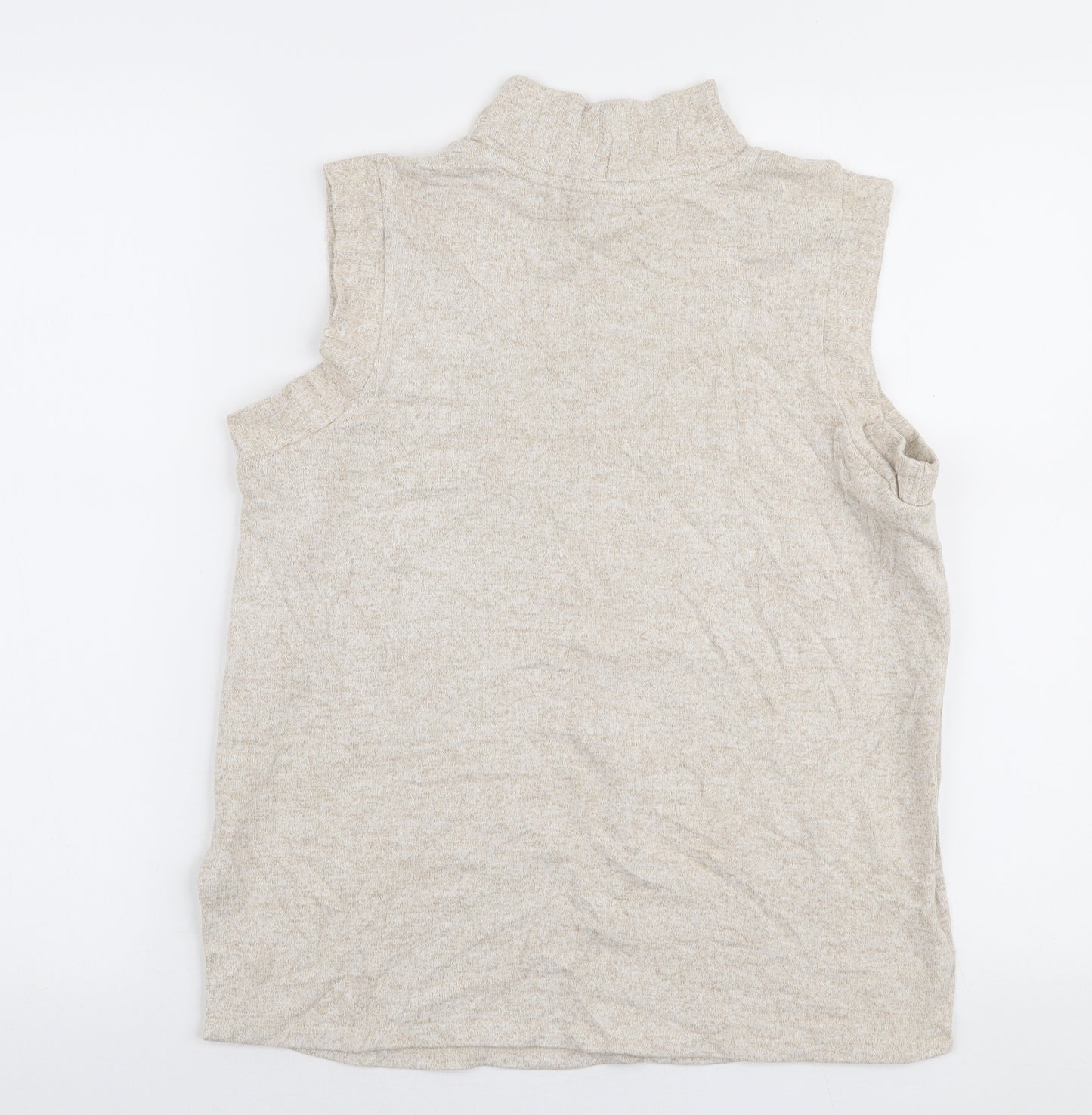 NEXT Womens Beige High Neck  Polyester Vest Jumper Size 10