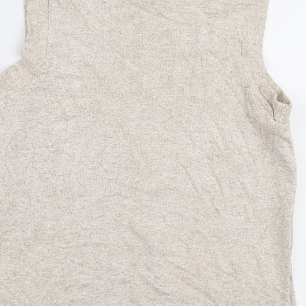 NEXT Womens Beige High Neck  Polyester Vest Jumper Size 10