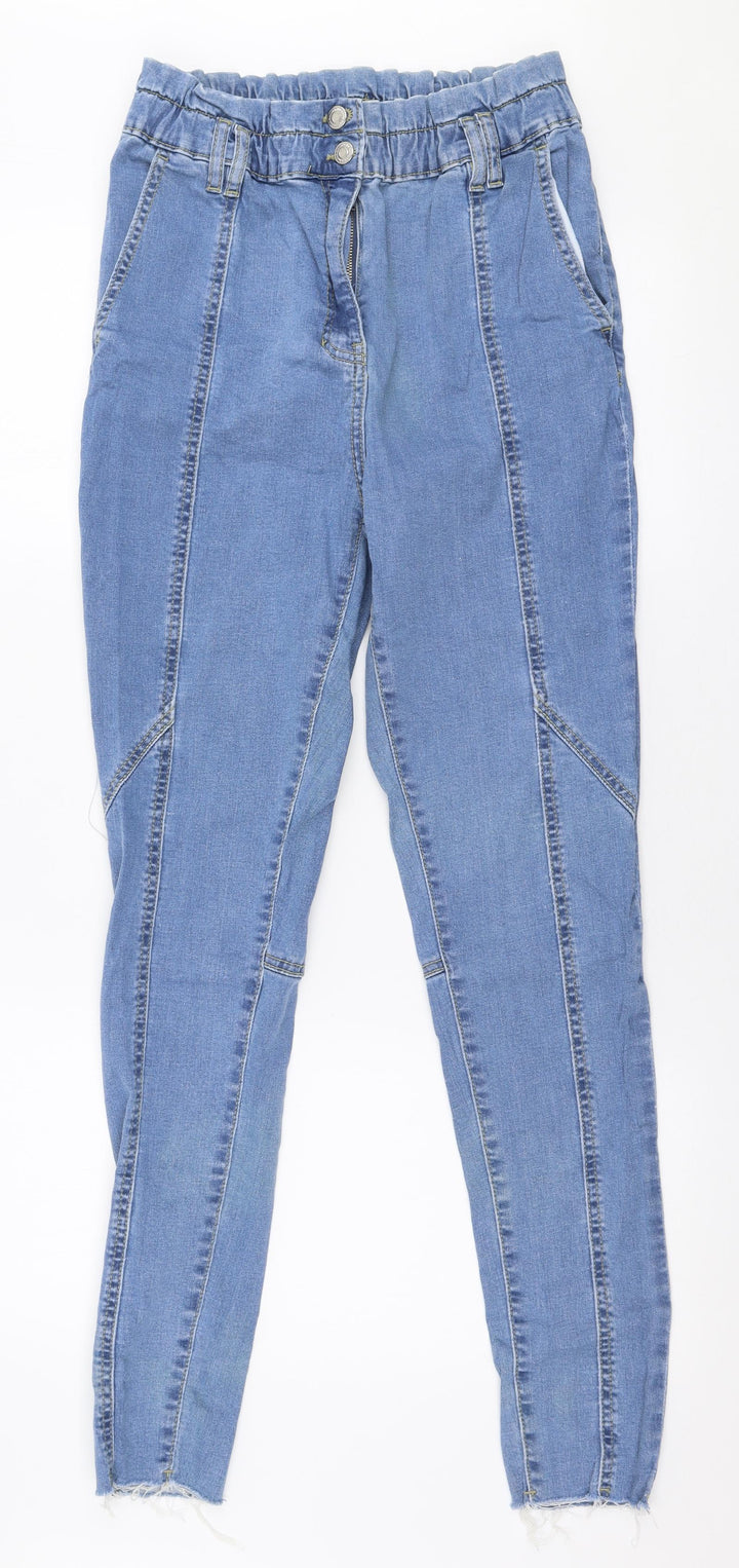 parasian Womens Blue Cotton Skinny Jeans Size 12 L30 in Slim Zip