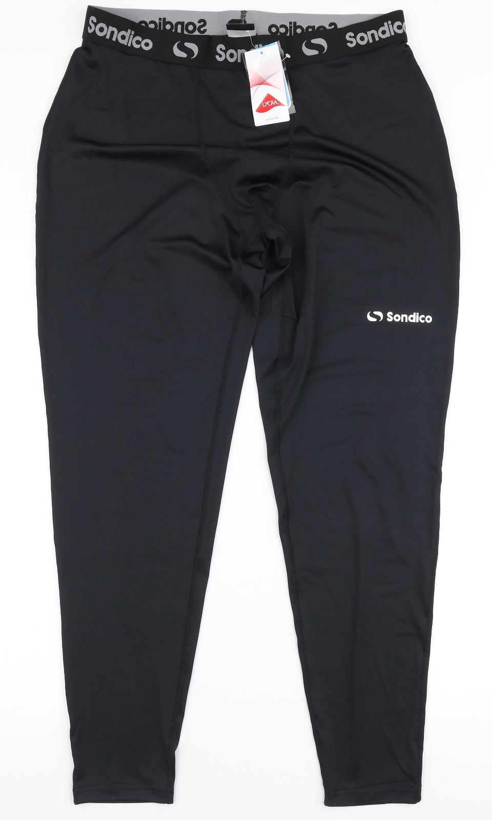 Sondico Mens Black  Polyester Compression Leggings Size 4XL L30 in Slim Pullover