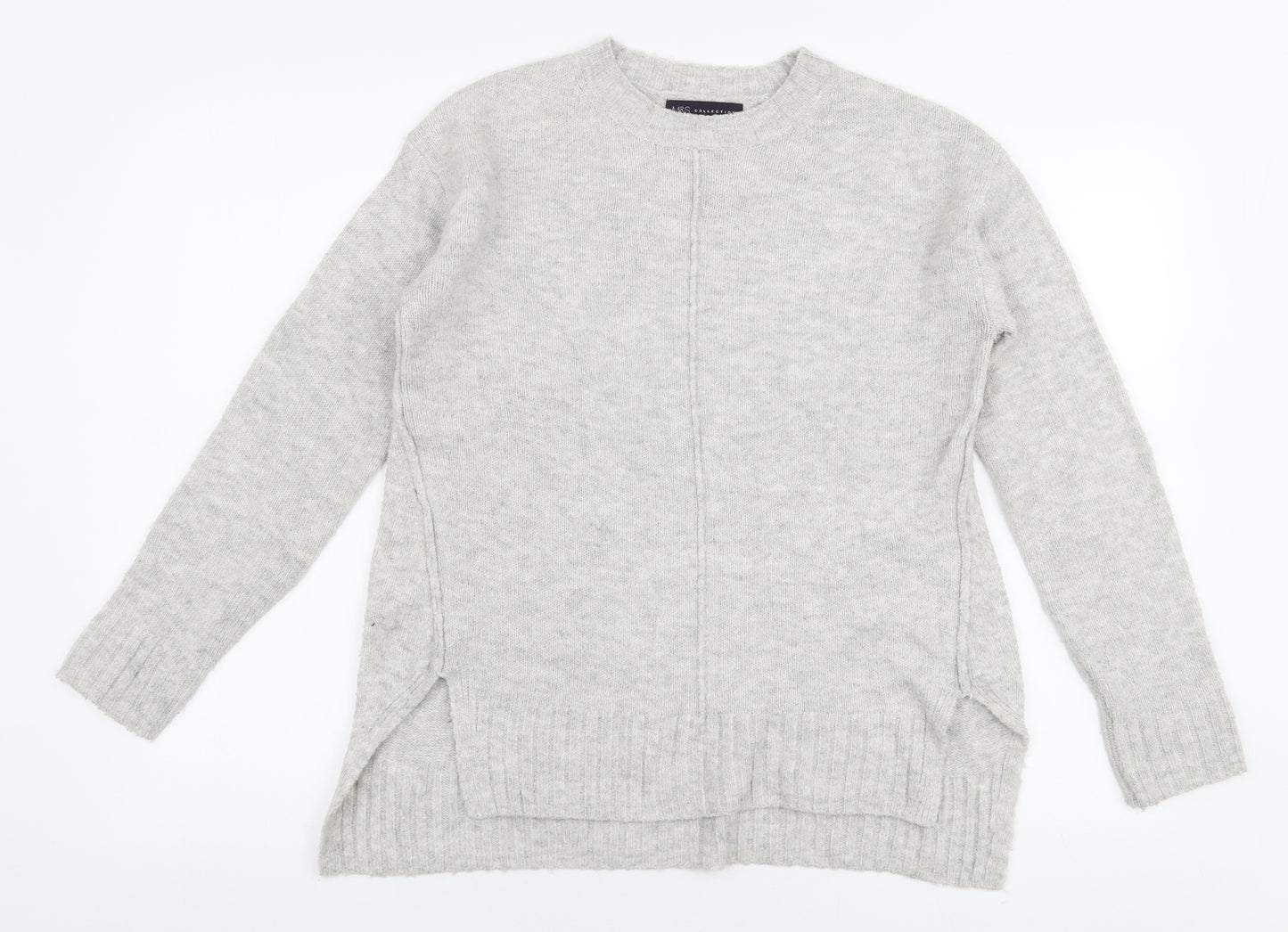 Marks and Spencer Womens Grey High Neck  Acrylic Pullover Jumper Size S
